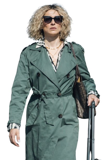 Salvador Carla Green Trench Coat - Image 2